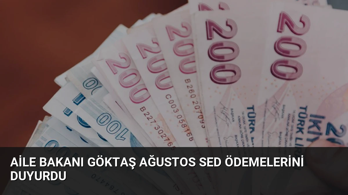 Aile Bakanı Göktaş Ağustos SED Ödemelerini Duyurdu