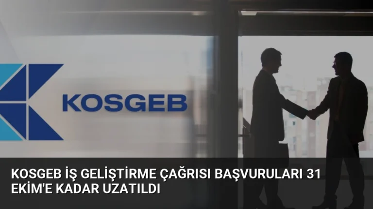 KOSGEB İş Geliştirme Çağrısı Başvuruları 31 Ekim’e Kadar Uzatıldı